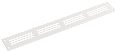 Blanco 400x50 mm Rejilla de Ventilacion con Mosquitera, Metalica