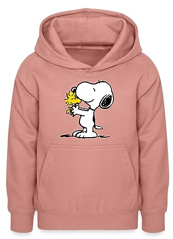 Spreadshirt Peanuts Snoopy Und Woodstock Teenager Hoodie, XL (12/13 Jahre), Altrosa