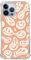 Orange and White Cute Smiley Face Phone Case Compatible with iPhone 13 Pro Max, Trippy Aesthetic Melting Happy Face Case for Girls Women Boys Men, Unique Trendy TPU Bumper Case for iPhone 13 Pro Max