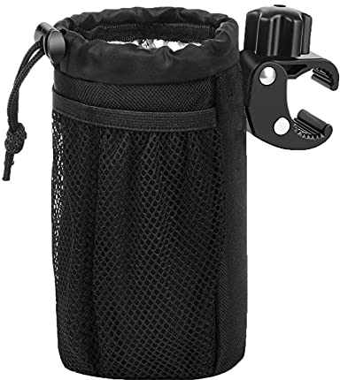 Yuehuamech Bike Handlebar Water Bottle Holder Bag Drink Cup Holder with Alligator Clip Phone Storage Pouch Handlebar Bag Beverage Container for All Motorcycle Scooter