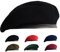 Gajaous Bérets Militaires pour Hommes et Femmes, Chapeaux de béret de l'armée en Laine et Cuir (Noir, Rouge, Vert, Bleu Marine, Vert foncé, Rouge vin)