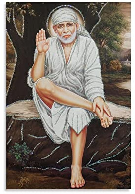 QINGYUAN Shirdi Sai Baba Hinduismus-Poster, indische Götter, religiöse Ritualkultur, Bild, Druck, Leinwand, Poster, Wandkunst, moderne Wohnkunstwerke, 30 x 45 cm