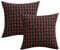 Qelus 2 Stück Kissenbezug Weihnachten, Kissenhülle 45x45cm Baumwolle Polyester, Kariert Plaid Weihnachtskissenbezug Dekorative Kissenbezüge Set, für Wohnzimmer Sofa Schlafzimmer (Schwarz und Rot)