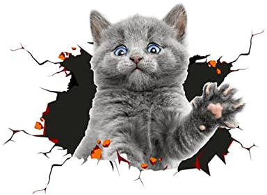 3D Katze Aufkleber - Niedlich Dekorative Tier Thema Auto Benutzerdefinierte Fenster Stoßstange Riss Stil 2