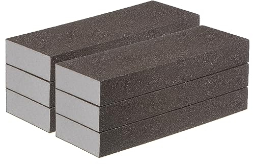 sourcing map 6pcs Fine Sanding Sponge Blocks 240-320 Grit Foam Sanding Block for Polishing Kitchen Metal Wood Drywall, 200x70x25mm