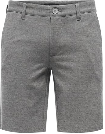 ONLY&SONS Herren Shorts Bermuda Pants Sommer Hose Kurze Freizeit Trousers, Farben:Grau, Größe:XL