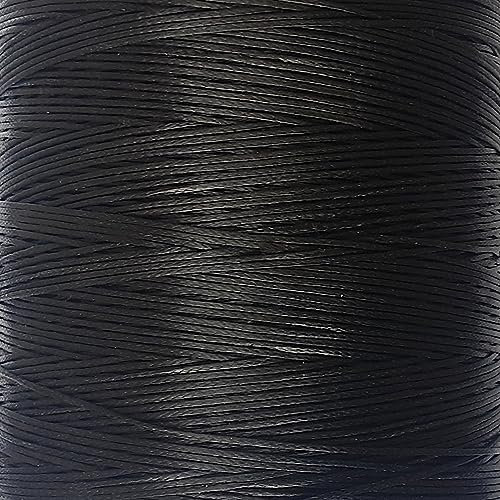 1.5mm Waxed Cord - 5 meters, Strong Nylon Woven Thread for Jewellery, Bracelet, Necklace Making (BLACK - 5m)