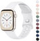Wanme Armband für Apple Watch Armband 38mm 40mm 41mm 42mm 44mm 45mm 49mm Damen Herren, Silikon Armbänder Classic Sport Ersatz Uhrenarmband für iWatch Series Ultra 9 8 7 6 5 4 3 2 1 SE, Weiß