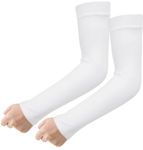 NIEITRK Arm Sleeve Gaming,Armstulpen Damen Herren,Arm Kühler Anti-UV,Volleyball Armschoner,Ärmel,Armlinge,Armstulpen Weiß,Arm Sleeve Basketball,Volleyball Zubehör,Armschutz,Arm Kompression Damen