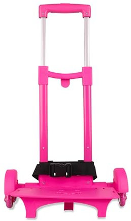 Colourbook Trolley - Carrello Porta Zaino Scuola Pieghevole, 3 ruote (Rosa)
