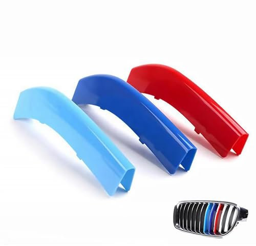 BRIOTA 3 Stück Front Kühlergrill Zierleisten Schnalle, Kühlergrill Einsätze Zierleiste Schnalle, Auto Frontgrill Streifen Kompatibel mit 2013-2019 3er GT3 F34 Zubehör (8 Gitter)