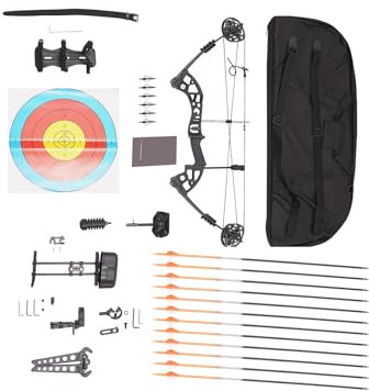 Begoniape Compoundbogen Einstellbare Bogenschießen Sportbogen Compound Bogen Set 30-60 Lbs Jagd Sportbogen Bogen und Pfeil Set für Outdoor-Wettbewerbe, Jagd, Bogenschießen
