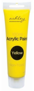 1x Acrylic Paint - 100ml - Yellow - Professional Artist Art Craft Painting Supplies for Canvas Wood Glass Fabric Paper Clay Ceramic - By Ashley