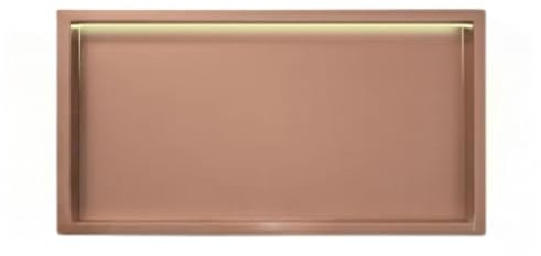 Nicchia doccia in acciaio inox con luce a LED, mensola singola, da incasso, per la casa, oro rosa (72 x 32 x 12,5 cm)
