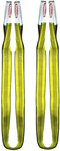 PONSA 3t-2m. Élingue Plate Double Bande avec Boucles, 3000 kg - 2 mètres, avec Traitement PONSAGARD Contre coupures et abrasions. (Pack 2 u.)