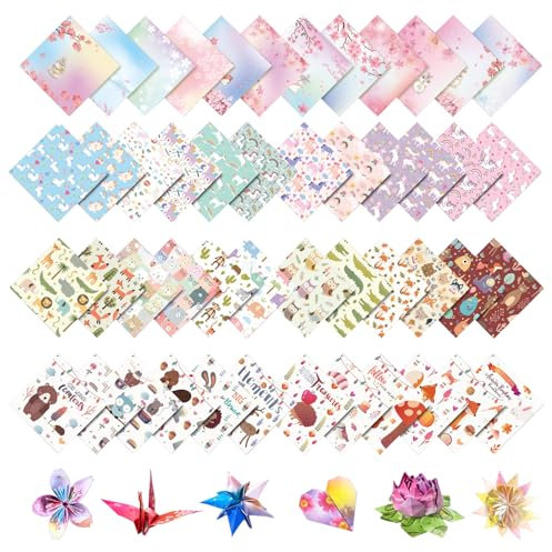 Binblin Origami Papier 15 x 15 cm,10 Farben 200 Blatt,Origami Set,Origami-Papier,Buntes Papier Faltblätter Farbiges Papier für DIY Kunst und Bastelprojekte