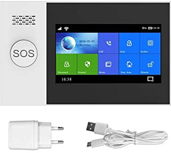 OutFyt Wireless SIM 4G gsm Antifurto Domestico di Allarme Touch Screen da 4,3 Pollici SMS Controllo App Tuya Life con sensore di Movimento,Facilità di Installazione E Utilizzo(PG-107)