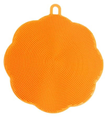 Silicone Scrubber Scrubba Dub 14cm Non Stick Scrubbing Dish Pot Pan Brush Apollo (Orange)