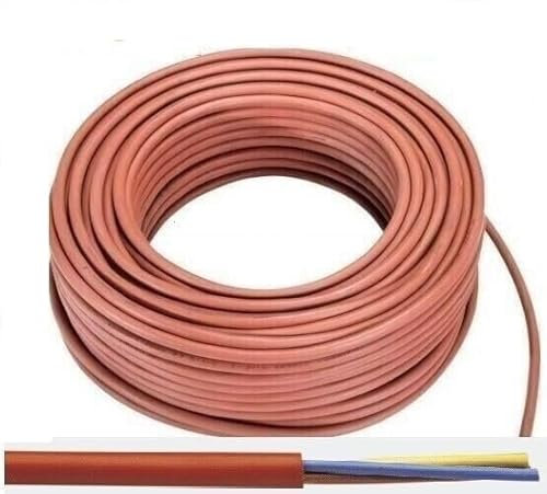 Sanos-Elektroshop Silikonkabel Hochtemperaturleitung SiHF (5m, 2x1 mm²) - Rot-Braun, Kupfer, 500 V, 2 Drähte