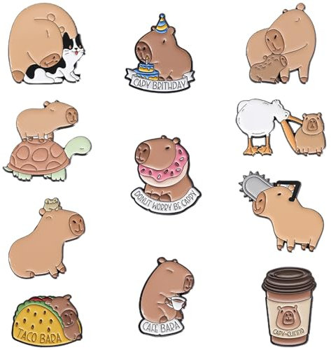 DKDDSSS Lot de 11 Broches d'Animaux de Dessin Animé, Broche de Boutons, Adorables Badges D'animaux, pour Femmes, Pour Vêtements, Foulards, Jeans, Décoration DIY