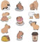 DKDDSSS 11 Stück Capybara Brosche, Cartoon Brosche Pin, Cartoon Tier Broschen Pins, Pins Anstecknadeln Set, für Frauen Männer Kinder Geschenk Jacken Rucksäcke Hut DIY Handwerk
