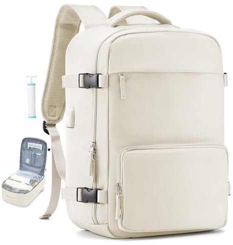 Zaino Sottovuoto Ryanair 40x20x25, Viaggio Bagaglio a Mano con Pompa Sottovuoto, Zaino da Viaggio Aereo Impermeabile per Uomo Donna Borsa da Cabina Zaini