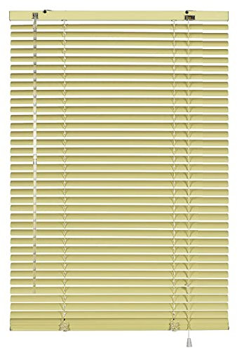 Jalousien aus Aluminium, Gelb, für Fenster in anpassbarer Größe, horizontale Metallrollos für Zuhause, Büro, Küche, Bad, Lamellenfensterrollo (B 80 x H200 cm)