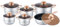 Crystals 12Pcs Stainless Steel Cookware Set with Glass Lids | Durable & Stylish Cookware Set Includes Casserole Pots, Stockpots, Saucepans | Induction Hob & Dishwasher Safe – Mirror Finish