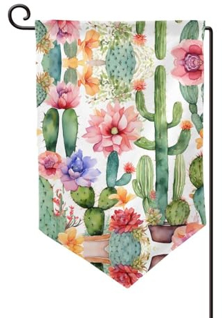 Doppelseitige Premium-Gartenflagge mit Sukkulenten-Rosen-Druck, Gartenflaggen für Heimdekoration, wetterbeständig und doppelt genäht, 45,7 x 32,8 cm