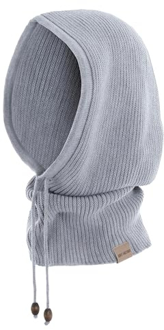KNIT FACTORY - Evy Kapuzenschal - One Size | Strickschal für Damen - Schal mit Kapuzen - Wollschal - Winterschal - Gestrickter Kapuzenschal - Weich und warm