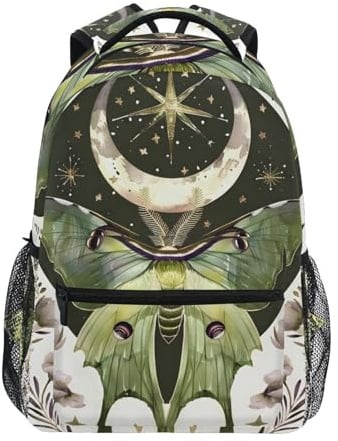 Tagesrucksack Luna Moth Mond Rucksack Casual Schulranzen Retro Schule Rucksack Für Reisen Teenageralter Hochschule