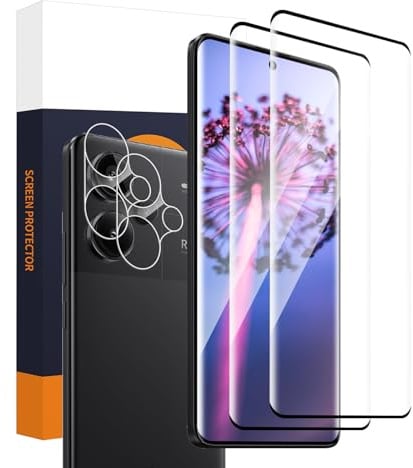Carantee Verre trempé pour Xiaomi Redmi Note 13 Pro Plus 5G, 3D Full Cover Vitre Protection, 9H Anti Rayures, Haute Sensibilité, 2+2 HD Bubble Free Redmi Note 13 Pro Plus Protection écran+Caméra Verre