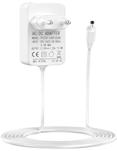 15W Netzteil Compatible with Echo Dot 3/4Gen,Ladegerät Netzadapter für cho Dot mit Uhr 3/4 Gen Echo Dot Kids Edition 3/4 Gen Echo Show 5 (1./2. Gen.),12V 1.25A Netzadapter Ladegerät 1.5M-Weiß