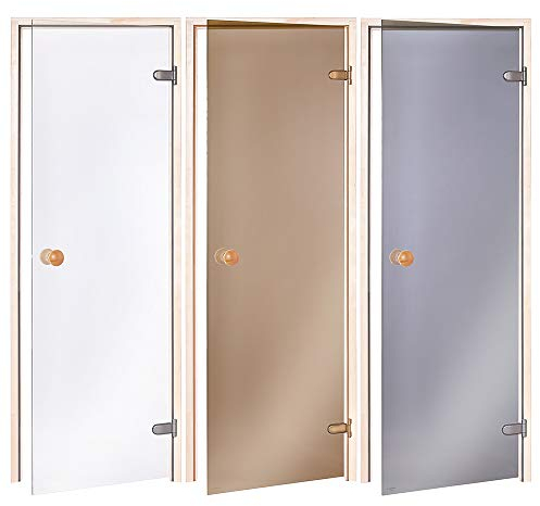 AD Standart porte de sauna, Taille d ’ouverture: 60 x 190 / 70 x 190 / 70 x 200; Couleur du verre: Transparent ou Bronze; Matériel de cadre: tremble ou aulne