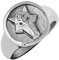 Akitsune Ferus Ring | Fuchs Design-Ring Frauen Herren Siegelring Edelstahl - Silber - US 7