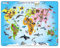 Larsen A34 Animals of the World Jigsaw for Kids Age 4+ | 28 Pieces | Educational Animal Puzzle | Boxless Tray & Frame | Fun Learning Toy for Boys & Girls | English Edition