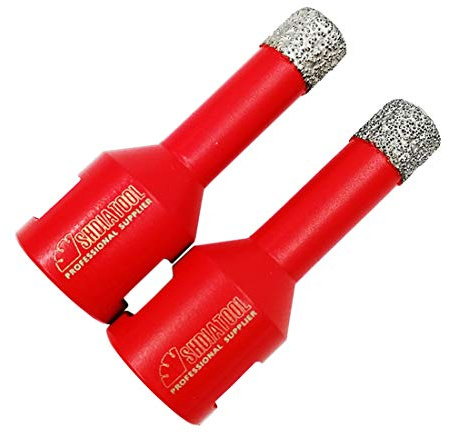 SHDIATOOL Forets Diamant 2 Pièces 12mm Trépans de Forage avec Filetage M14 pour Perçage à sec en Porcelaine Carrelage Granit Marbre