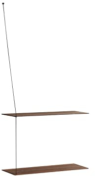 Woud - Wandregal, Regal - Stedge - Eiche Smoked - Maße (HxTxL): 120 x 22 x 60 cm