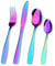 Mirror Rainbow Cutlery Set, Bettlife Tableware Set Stainless Steel Flatware Silverware Set with Knife and Fork Set, Service for 8, Dishwasher Safe, Easy Clean & Hold (Mirror Rainbow, 32 P)