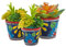 Mexikanische Keramik-Blumentopf, bemalte Sukkulenten, Mini-Blumentöpfe, Talavera-Keramik-Pflanzgefäß, Stil, handbemalt, mehrfarbig, 3-teiliges Set (rund, mehrfarbig)