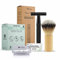 Bamboozy Safety Razor Starterkit, Rasierseife und 20 Rasierklingen - Rasierhobel für Damen und Herren - Aluminium - Zero Waste - Double Edge Nassrasierer - Schwarz