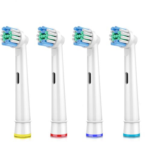Oral B Compatible Toothbrush Brush Heads – 100% Replacement Fit for Braun Oral B Pro, Vitality, Smart, Genius Electric Toothbrushes – Precision Clean and Plaque Removal - 4 Pack