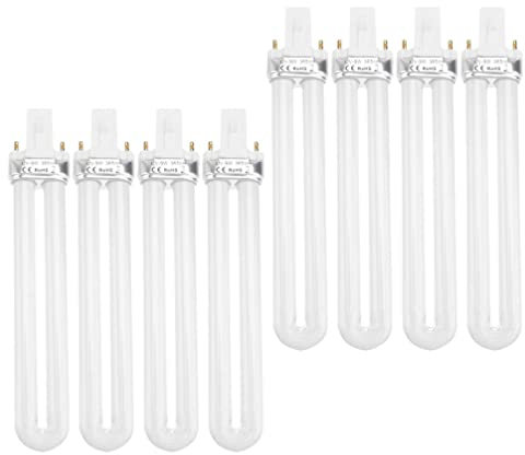 Mobestech Ersatz Uv Lampe 8 Stücke Glühbirnen Ersatz 9 Watt 365Nm U-Förmige Lampe Birne Röhren Für Nail Art Licht Uvc 9 Watt Uv Gelnägel