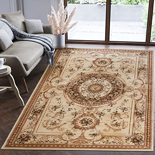 Mazovia Orientalisch Teppich - Traditioneller Teppich für Wohnzimmer, Esszimmer - Orient Teppiche Ornament - ÖKO-TEX Wohnzimmerteppich Beige - 180 x 260 cm