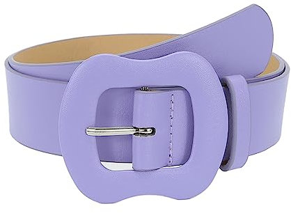 JK Home 3.8cm de Large Ceinture en Cuir PU Plusieurs Couleurs Longueur 105cm pour Robe Elégant Violet