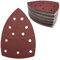 50 pcs Mouse Sander Pads, 11- Hole 80 Grits Mouse Sander Sandpaper Hook and Loop Sanding Pads 108x155 mm Triangle Multi Tool Sander Pads for Sanding and Polishing