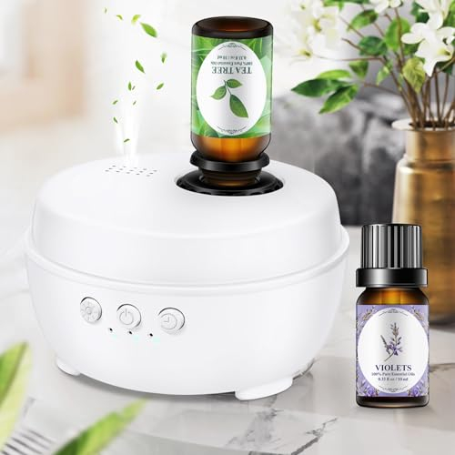 Aroma Diffuser für ätherische Öle ohne Wasser: Diffuser für ätherische Öle mit 2 ätherischen Ölen - Aromatherapie Diffuser - ätherische Öle Zerstäuber für Auto Büro Schlafzimmer Spa