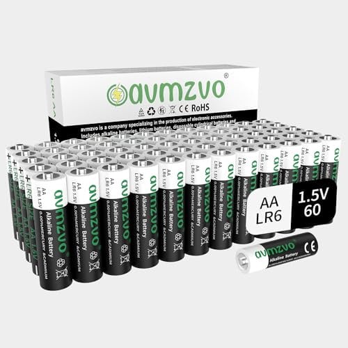 avmzvo AA-batterien, 1,5 Volt LR6, Leistungsstark, 60 Stück, Alkaline, langlebige Power, Kann für Spielzeug, Wecker und andere elektronische Geräte verwendet Werden【10 Jahre Garantie】
