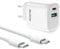 Qackenm 20W USB C Ladegerät mit 2M USB-C Kabel, Schnellladegerät, iPad Netzteil, Stecker, Ladestecker für iPhone iPhone 16/15/iPhone 15 Plus/iPhone 15 Pro/iPhone 15 Pro Max/iPad und mehr (Weiß)