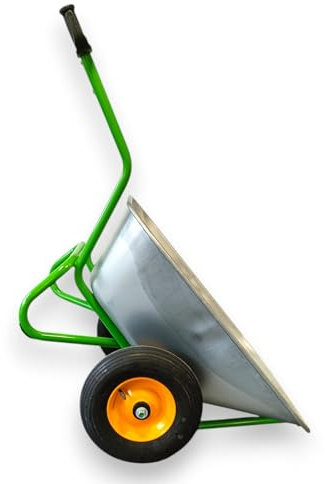 KELBERG Schubkarre 200L XXL Großmulden Stallkarre 2Rad Deli Tire 400-8 4PR Grün RAL 6018